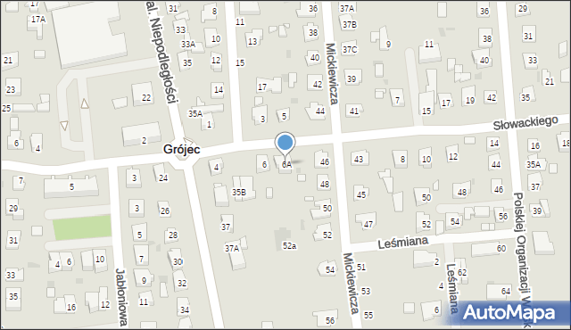 Grójec, Słowackiego Juliusza, 6A, mapa Grójec