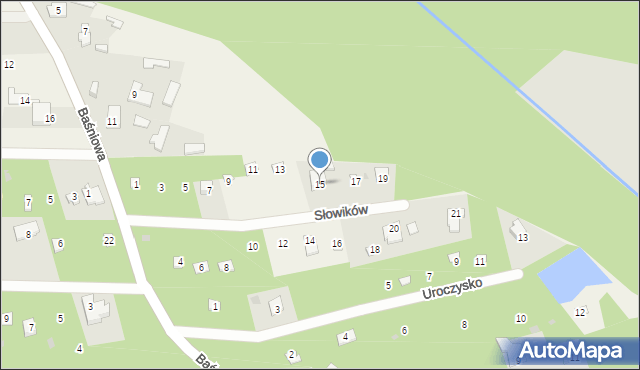 Groszowice, Słowików, 15, mapa Groszowice