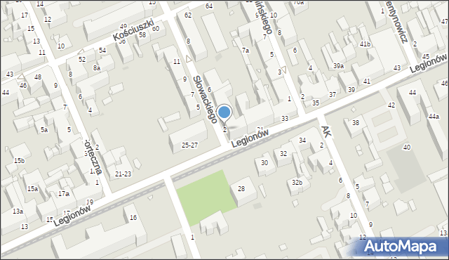 Grudziądz, Słowackiego Juliusza, 2, mapa Grudziądza