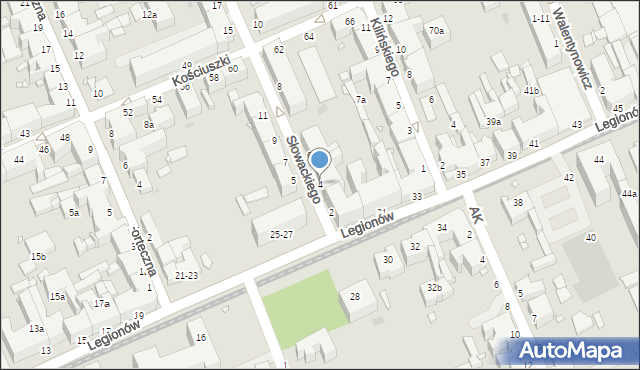 Grudziądz, Słowackiego Juliusza, 4, mapa Grudziądza