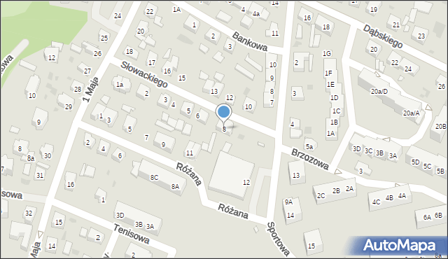 Gryfice, Słowackiego Juliusza, 8, mapa Gryfice