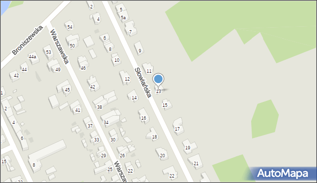 Gryfice, Słowiańska, 13, mapa Gryfice