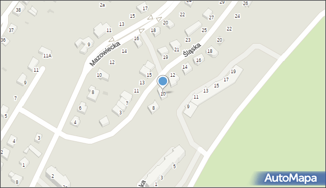 Gryfino, Śląska, 10, mapa Gryfino