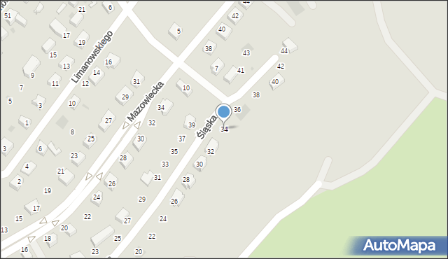 Gryfino, Śląska, 34, mapa Gryfino