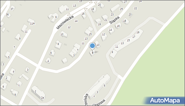 Gryfino, Śląska, 8, mapa Gryfino