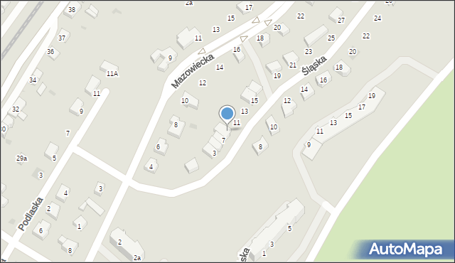 Gryfino, Śląska, 9, mapa Gryfino