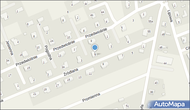 Grzędzice, Słoneczna, 5, mapa Grzędzice