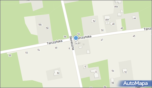 Grzegorzewice, Słoneczna, 7, mapa Grzegorzewice