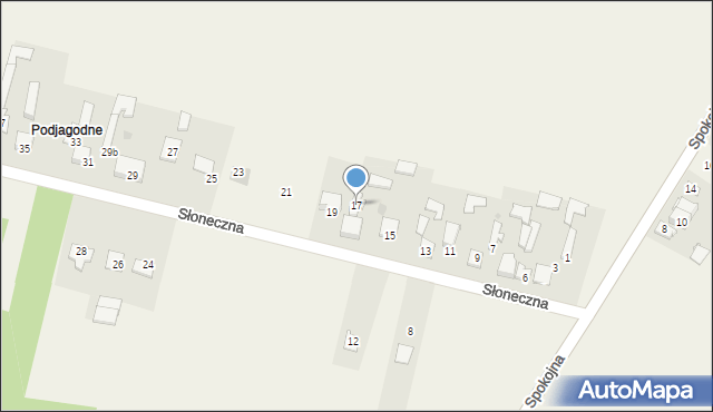 Grzybowa Góra, Słoneczna, 17, mapa Grzybowa Góra