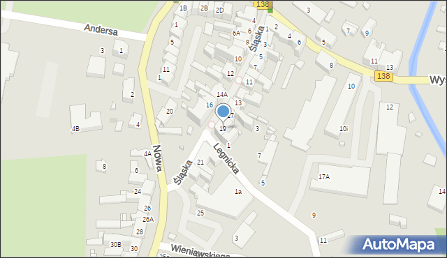 Gubin, Śląska, 19, mapa Gubin