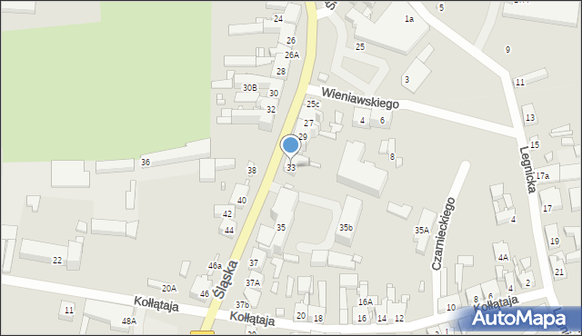 Gubin, Śląska, 33, mapa Gubin