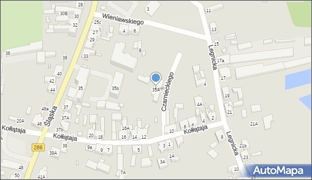 Gubin, Śląska, 35A, mapa Gubin