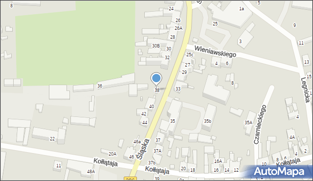 Gubin, Śląska, 38, mapa Gubin