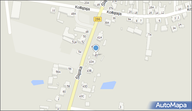 Gubin, Śląska, 43, mapa Gubin