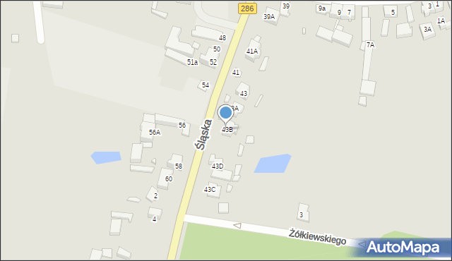 Gubin, Śląska, 43B, mapa Gubin