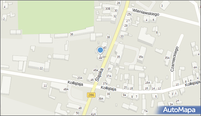 Gubin, Śląska, 44, mapa Gubin
