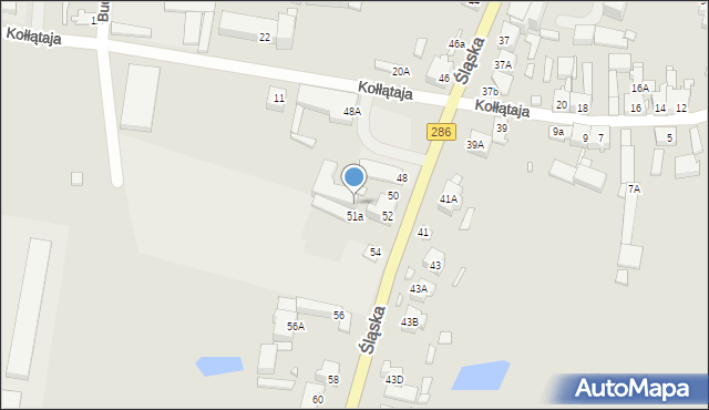 Gubin, Śląska, 52A, mapa Gubin