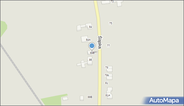 Gubin, Śląska, 84B, mapa Gubin