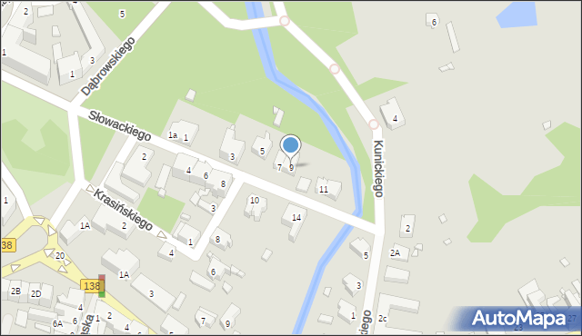 Gubin, Słowackiego Juliusza, 9, mapa Gubin