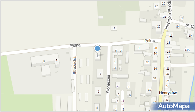 Henryków, Słoneczna, 2, mapa Henryków