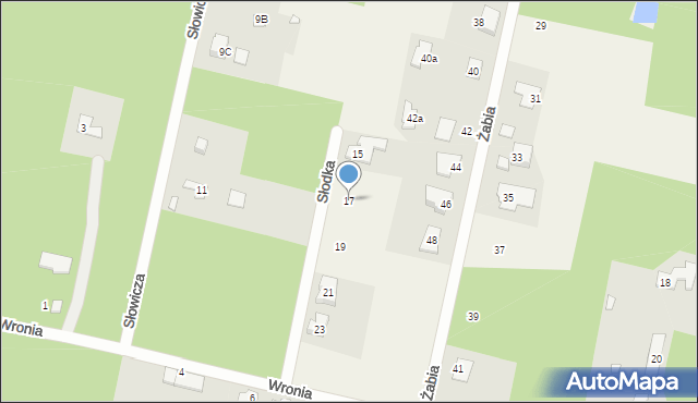 Henryków-Urocze, Słodka, 17, mapa Henryków-Urocze