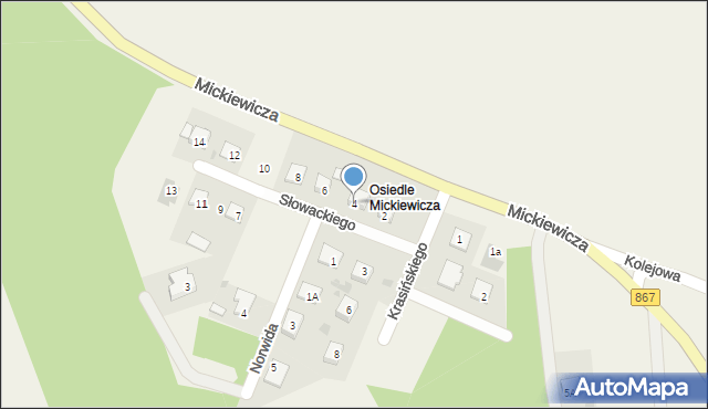 Horyniec-Zdrój, Słowackiego Juliusza, 4, mapa Horyniec-Zdrój