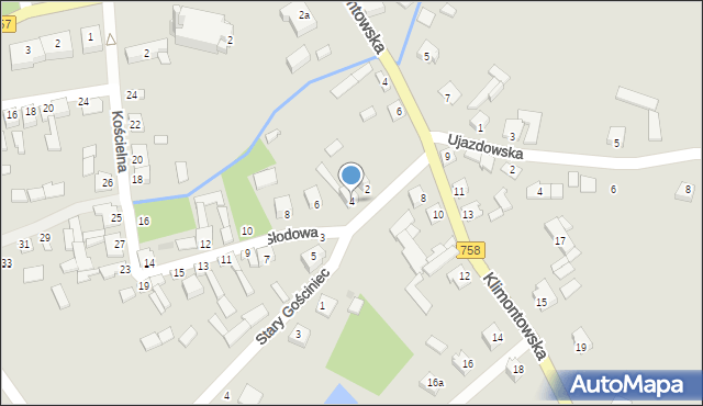 Iwaniska, Słodowa, 4, mapa Iwaniska