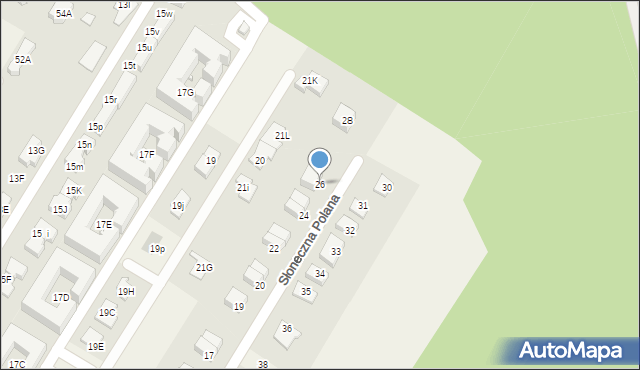 Jabłonna, Słoneczna Polana, 26, mapa Jabłonna