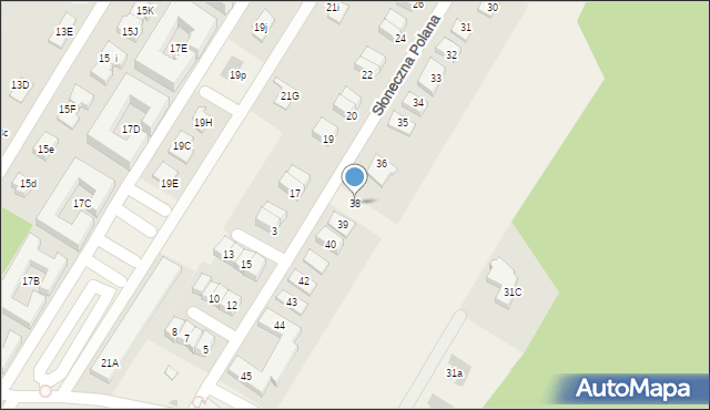 Jabłonna, Słoneczna Polana, 38, mapa Jabłonna