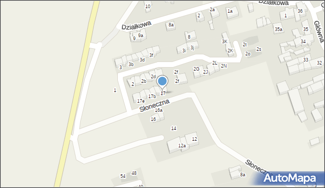 Jaczów, Słoneczna, 17, mapa Jaczów