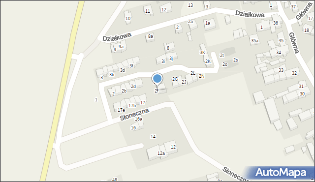 Jaczów, Słoneczna, 2f, mapa Jaczów