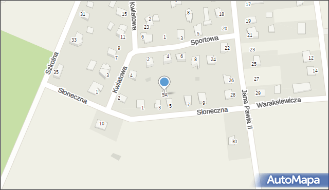 Jamielnik, Słoneczna, 5A, mapa Jamielnik