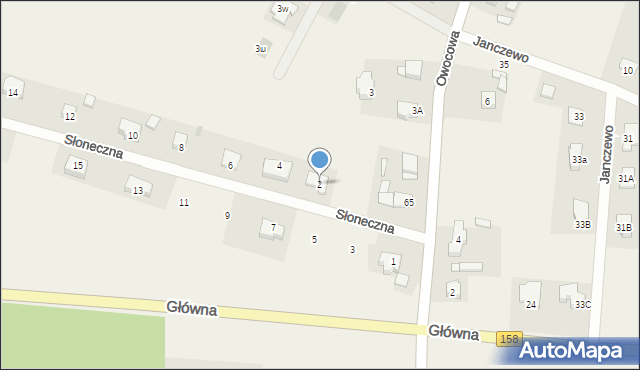 Janczewo, Słoneczna, 2, mapa Janczewo