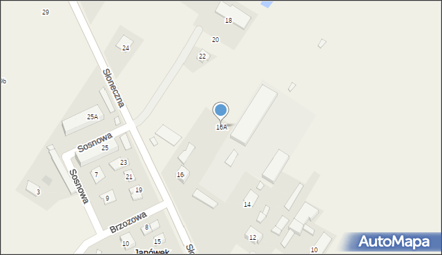 Janówek, Słoneczna, 16A, mapa Janówek