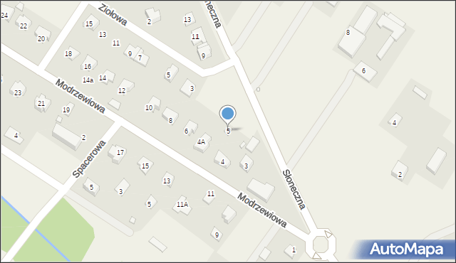 Janówek, Słoneczna, 5, mapa Janówek