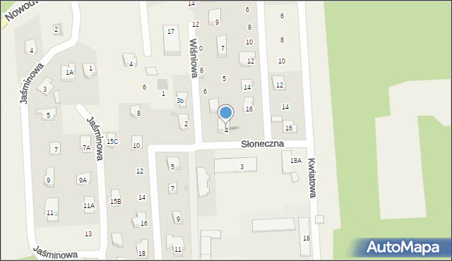 Janówek Pierwszy, Słoneczna, 4, mapa Janówek Pierwszy