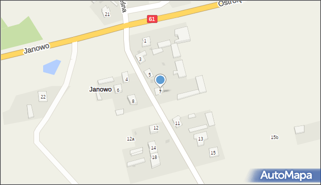 Janowo, Słoneczna, 7, mapa Janowo