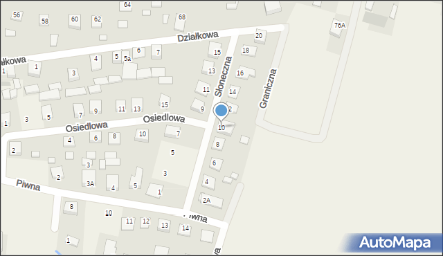 Jasieniec, Słoneczna, 10, mapa Jasieniec