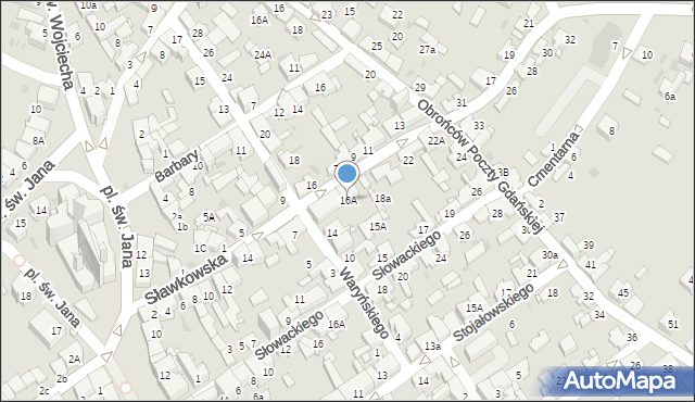 Jaworzno, Sławkowska, 16A, mapa Jaworzno