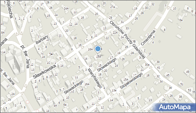 Jaworzno, Słowackiego Juliusza, 15A, mapa Jaworzno