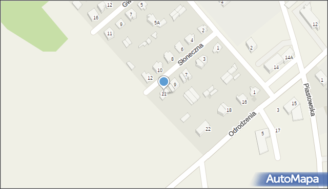 Jednorożec, Słoneczna, 11, mapa Jednorożec