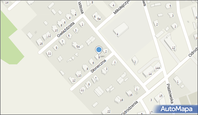 Jednorożec, Słoneczna, 4, mapa Jednorożec