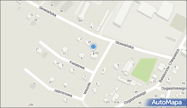 Jędrzejów, Słowiańska, 9, mapa Jędrzejów