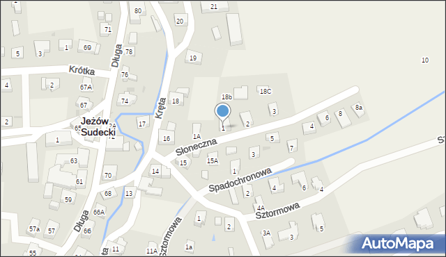 Jeżów Sudecki, Słoneczna, 1, mapa Jeżów Sudecki