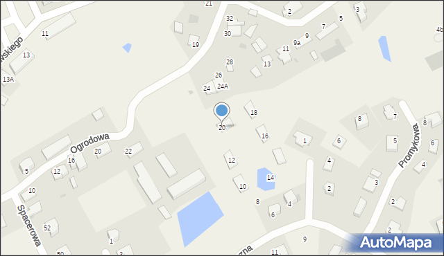 Jonkowo, Słoneczna, 20, mapa Jonkowo