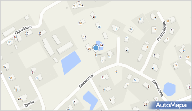 Jonkowo, Słoneczna, 8, mapa Jonkowo