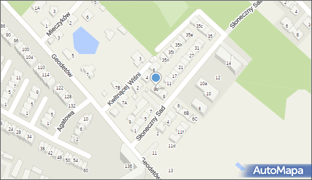 Józefosław, Słoneczny Sad, 9b, mapa Józefosław