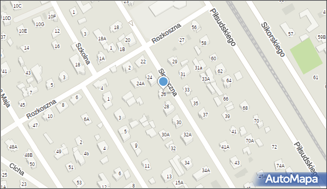 Józefów, Słoneczna, 26, mapa Józefów