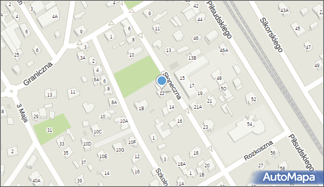 Józefów, Słoneczna, 12, mapa Józefów