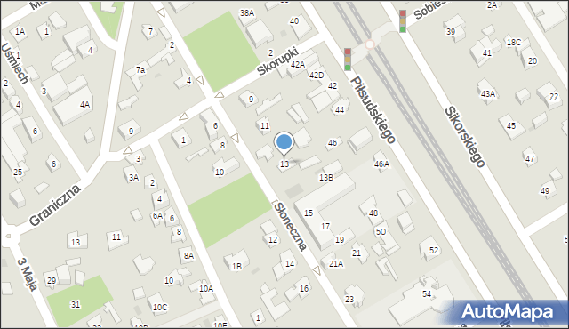 Józefów, Słoneczna, 13, mapa Józefów
